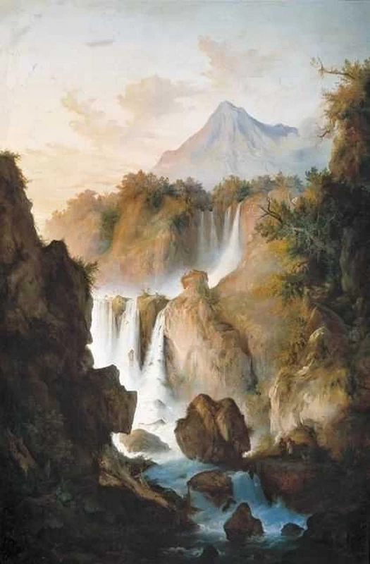 Paesaggio roccioso con cascata e figure, 1845 - Musei Civici, Reggio Emilia